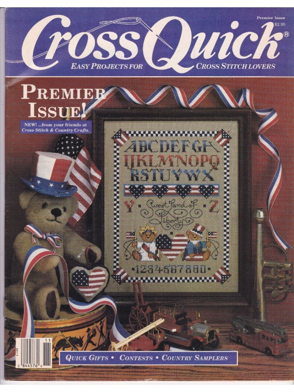 Vintage Craft Patterns, Cross Stitch Cross Quick Magazine, Premier Issue 1987